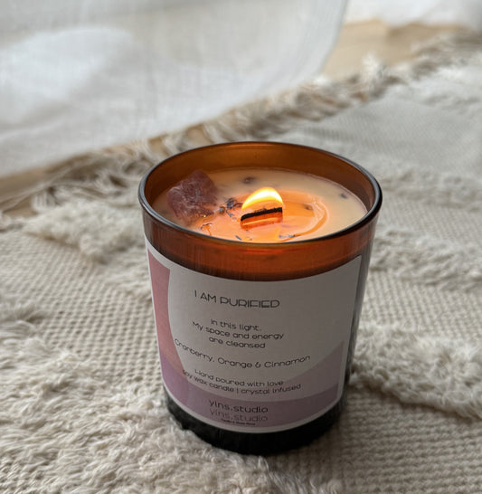 ‘I Am Purified’ Crystal Infused Candle
