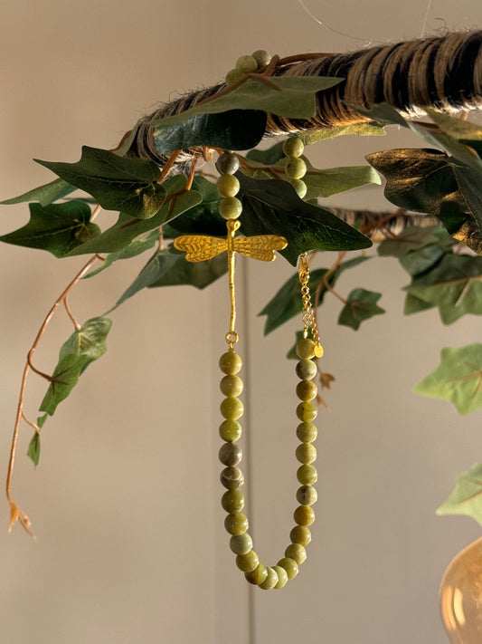 Dragonfly Necklace with your Birthstone